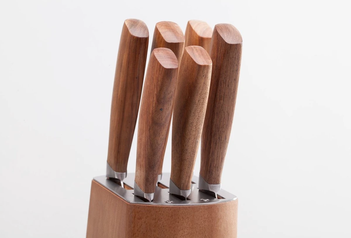 Diamant Sabatier - Babiole - Messenblok - 6delig - Acacia Hout - Roestvrijstaal 4 Diamant Sabatier - Babiole - Messenblok - 6delig - Acacia Hout - Roestvrijstaal - Afbeelding 2