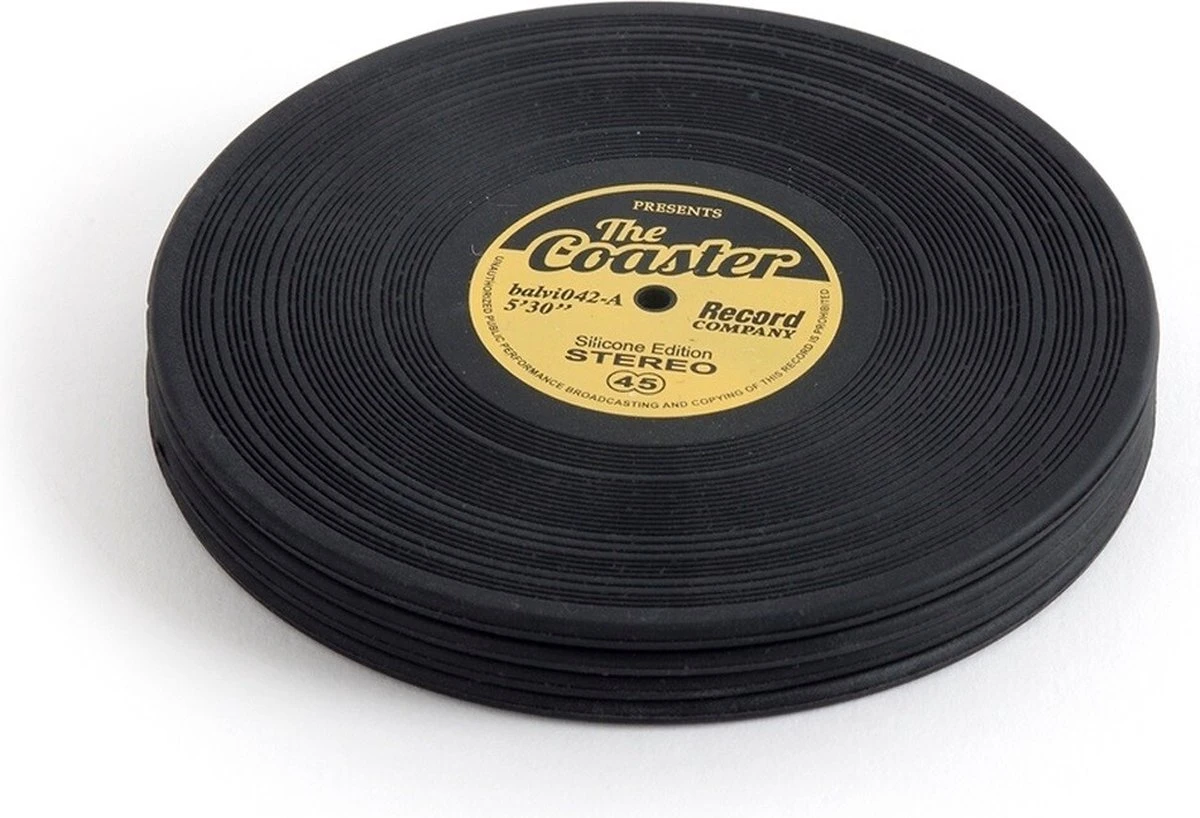 Balvi Set Van 4 LP Onderzetters The Coaster 4 Balvi Set Van 4 LP Onderzetters The Coaster - Afbeelding 2