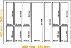 Merkloos Kunststof Bestekbak Classic Serie Antraciet, Breedte 88-80 Cm - Diepte 54-47 - Breedte En Diepte Op Maat Te Maken - Besteklade, Bestekhouder, Bestekbakken Op Maat -Skimask 1200x823 1