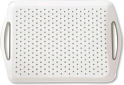 Dienblad Rechthoekig - Anti-slip Dienblad - Diep Dienblad Met Antislip - Met Handvatten - 45.5 X 32 X 4.5 Cm - Kleur: Wit -Skimask 1200x826 15