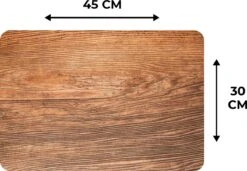 Placemat - Placemats Kunststof - De Hout Structuur Van Een Plank - 45x30 Cm - 6 Stuks - Hittebestendig - Anti-Slip - Onderlegger - Afneembaar -Skimask 1200x830 10