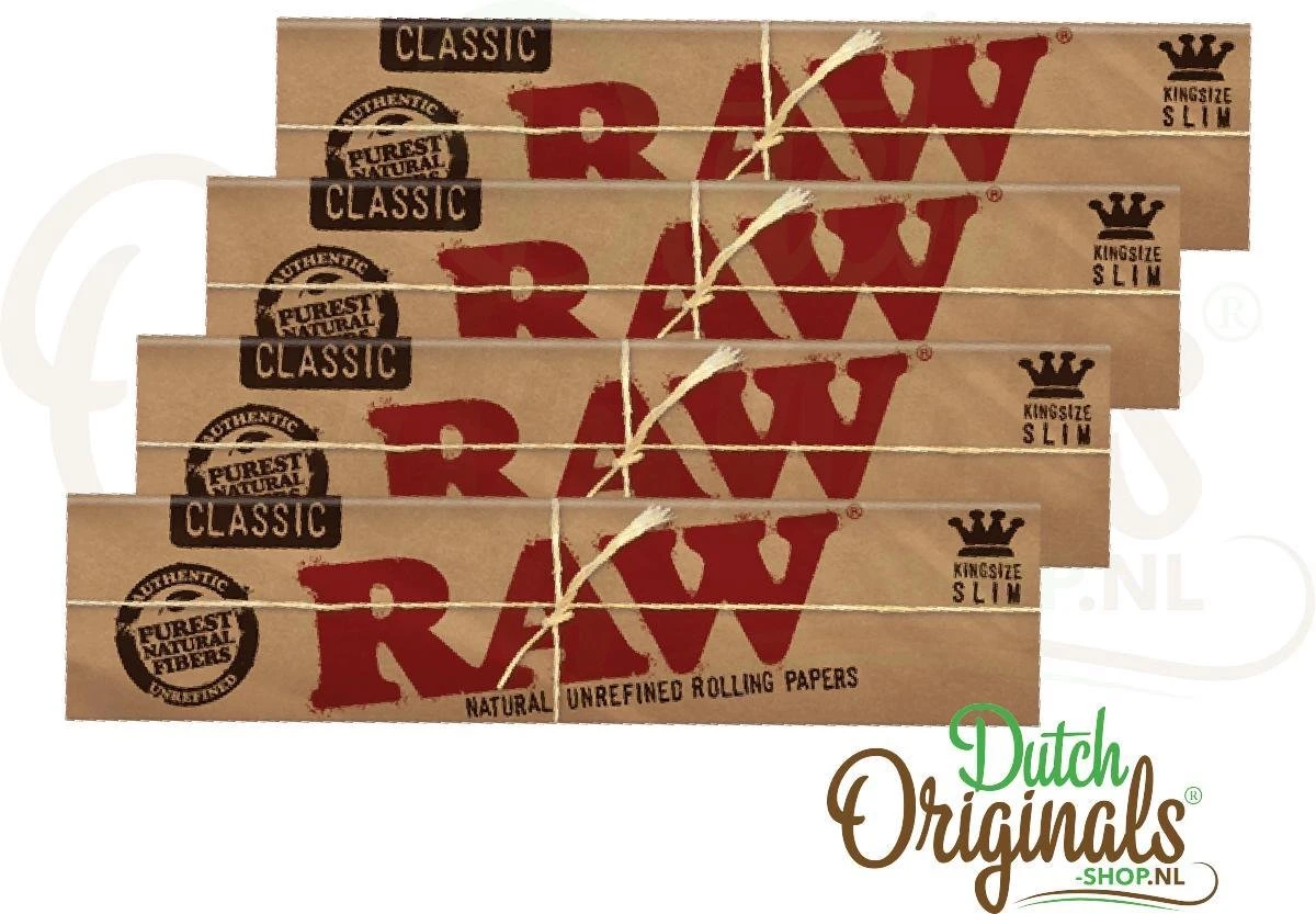 RAW Classic King Size Slim Vloei - Lange Vloei - Vloeipapier - Rolling Paper (Smoking) - 4 Stuks 3 RAW Classic King Size Slim Vloei - Lange Vloei - Vloeipapier - Rolling Paper (Smoking) - 4 Stuks
