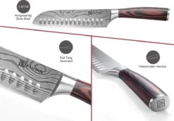 PAUDIN N5 Professioneel RVS Japans Santoku Mes - 17,5 Cm - Hoogwaardig Roestvast Duits Carbonstaal - Damascus Patroon - Cadeau Tip 15 PAUDIN N5 Professioneel RVS Japans Santoku Mes - 17,5 Cm - Hoogwaardig Roestvast Duits Carbonstaal - Damascus Patroon - Cadeau Tip -Skimask 1200x838 2
