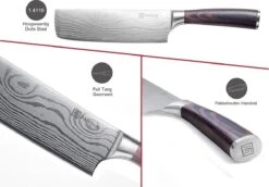 PAUDIN N6 Professioneel RVS Japans Nakiri Mes - 17,5 Cm - Hoogwaardig Roestvast Duits Carbonstaal - Damascus Patroon - Cadeau Tip 16 PAUDIN N6 Professioneel RVS Japans Nakiri Mes - 17,5 Cm - Hoogwaardig Roestvast Duits Carbonstaal - Damascus Patroon - Cadeau Tip -Skimask 1200x838