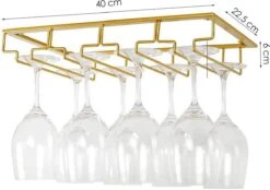 Merkloos Ophangrek Wijnglazen - Goud - 12 Glazen - 4 Rijen - Wijnglazenhouder -Skimask 1200x847 4