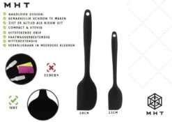 Spatel - Sillicone - 2 Stuks - Zwart - Groot En Klein - 28 En 22cm - Kunststof - Siliconen -Skimask 1200x851 5