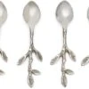 Riviera Maison Thee Lepels - Lovely Leaf Spoon - Zilver - Set 4 Stuks