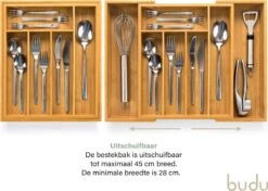 Budu Uitschuifbare Bamboe Bestekbak #33,5 (33,5 Cm Diep) - Bestekcassette Hout - Besteklade - 33,5 X 28 - 45 Cm - 5/7 Vakken 12 Budu Uitschuifbare Bamboe Bestekbak #33,5 (33,5 Cm Diep) - Bestekcassette Hout - Besteklade - 33,5 X 28 - 45 Cm - 5/7 Vakken -Skimask 1200x855 3