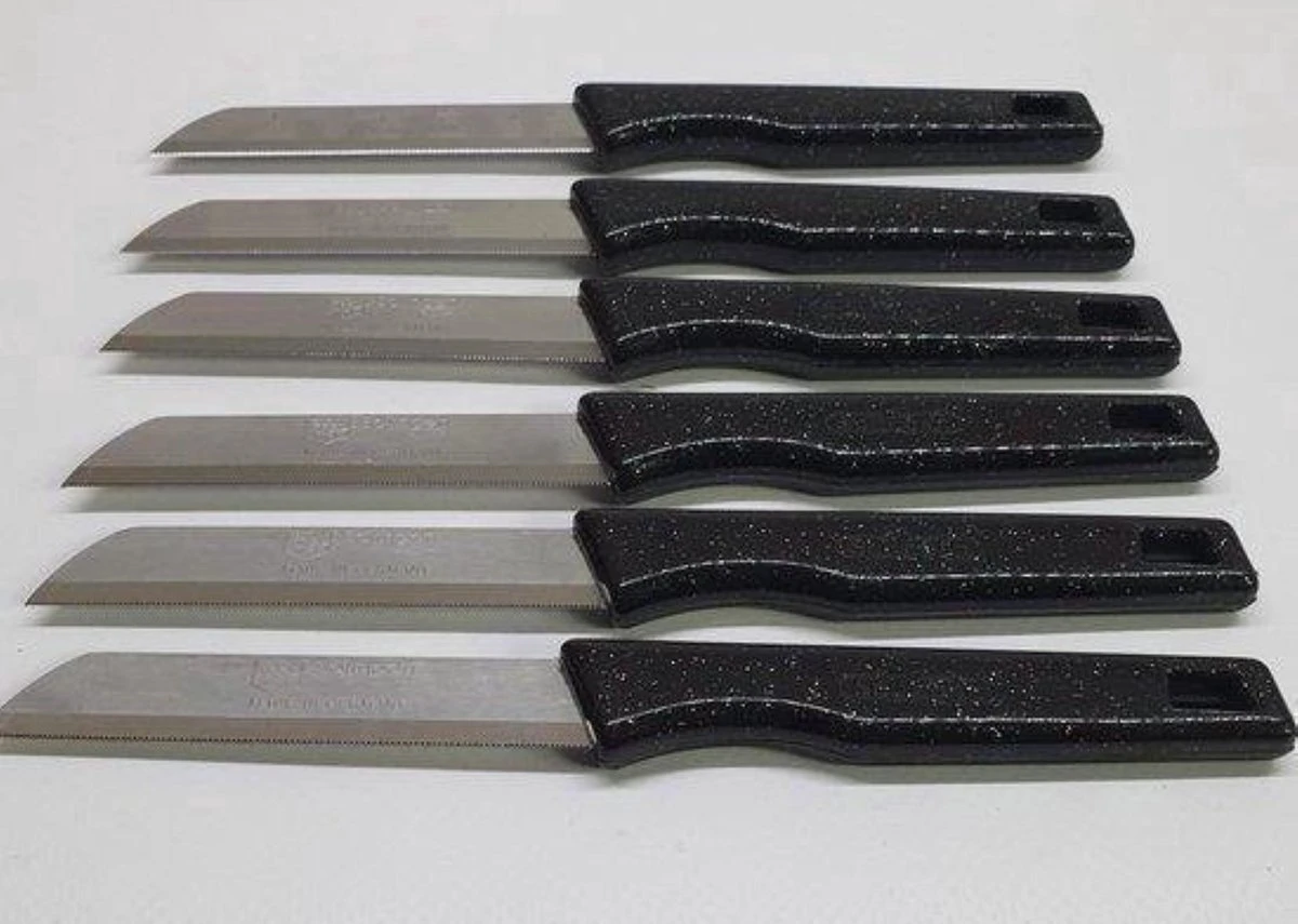 Solingen Kartelmes - Tomatenmes Met Kartel - RVS - 18,5 Cm Met "Blade Cover" - Zwart Glitter - 6 Stuks 7 Solingen Kartelmes - Tomatenmes Met Kartel - RVS - 18,5 Cm Met "Blade Cover" - Zwart Glitter - 6 Stuks - Afbeelding 5