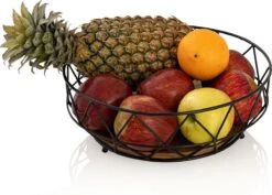 Parya Home - Fruitmand Metaal Broodmand Ronde Fruitschaal Neo 28 Cm H 10 Cm Zwart Metaal -Skimask 1200x859 8