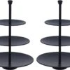 Alpina Set Van 2x Zwarte Etageres - 3-laags RVS 36 Cm - Hightea/tapas/hapjes/amuses Presenteren/serveren -Skimask 1200x863 4