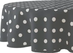 Tafelzeil Rond Stip Grijs - 160cm