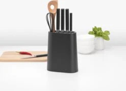 Brabantia Profile Universeel Messenblok - Met Keukengerei Houder - Dark Grey 20 Brabantia Profile Universeel Messenblok - Met Keukengerei Houder - Dark Grey -Skimask 1200x869