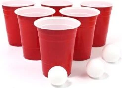 Merkloos Beerpong - 50 Stuk(s) - Red Cups Inc. 3 Ballen - Beerpong Drankspel - Plastic Bekers - Beer Pong -Skimask 1200x870 4