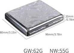 Merkloos Luxe Sigarettenhouder - Sigaretten Box 3 - Sigaretten Opbergdoosje - Sigaretten Koker Metaal - 20 Sigaretten - Cigarettecase -Skimask 1200x874 10