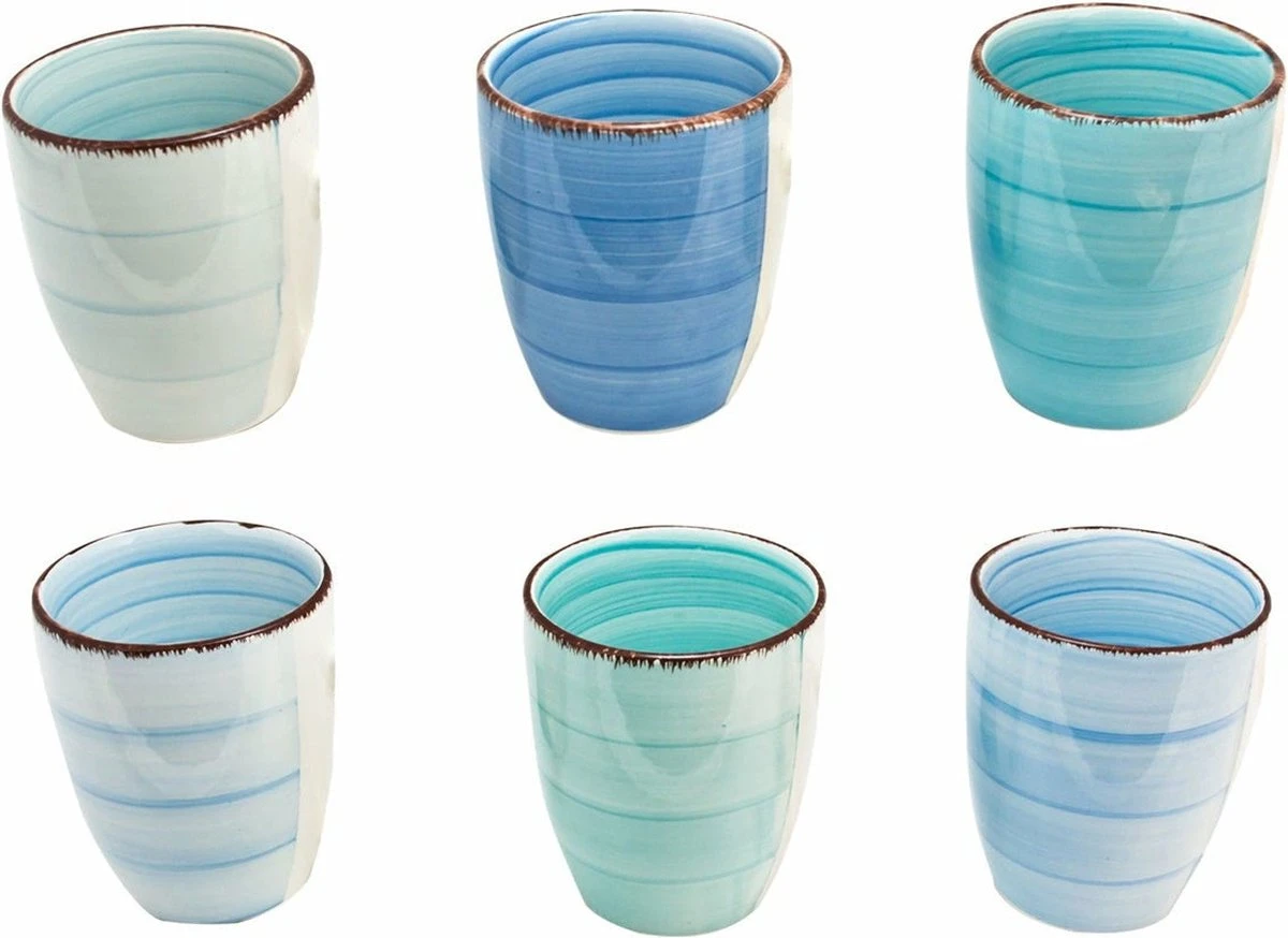 Tavola - Koffiemokken - Zonder Oor - Kleurrijk - Aardewerk - 160Ml - 6 Stuks - Ibizia 8 Tavola - Koffiemokken - Zonder Oor - Kleurrijk - Aardewerk - 160Ml - 6 Stuks - Ibizia - Afbeelding 6