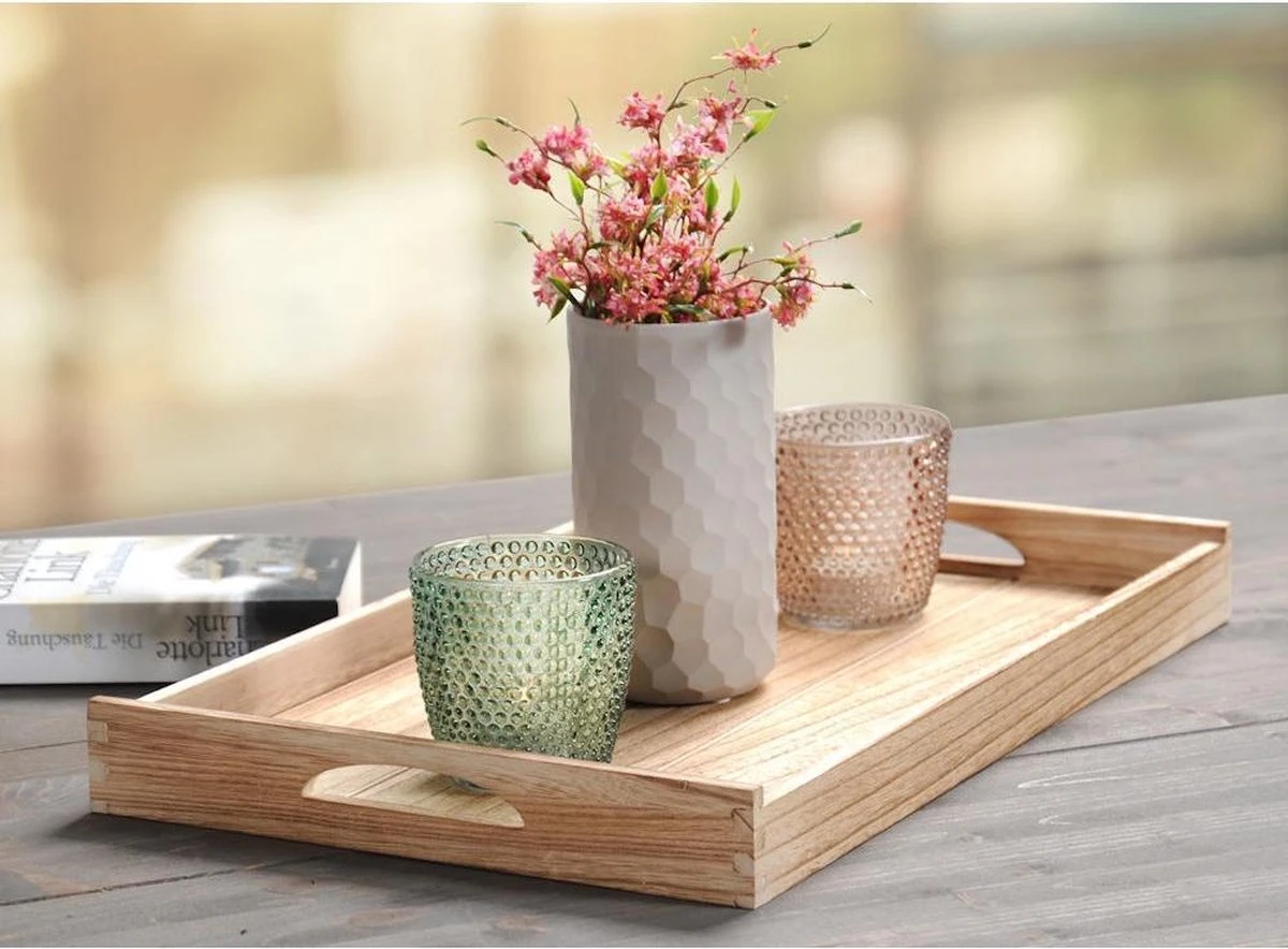 Merkloos FSC® Houten Dienblad Rechthoekig - Design Koffie / Thee Dienblad - Dienblad Met Handvatten - Paulownia Hout - 47 X 29.5 X 4.5 Cm 5 Merkloos FSC® Houten Dienblad Rechthoekig - Design Koffie / Thee Dienblad - Dienblad Met Handvatten - Paulownia Hout - 47 X 29.5 X 4.5 Cm - Afbeelding 3