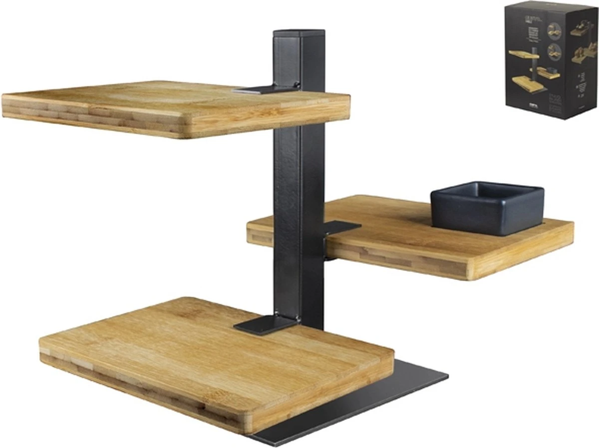 Gusta Serveertoren - 3 Bamboe Planken 14 Gusta Serveertoren - 3 Bamboe Planken - Afbeelding 12