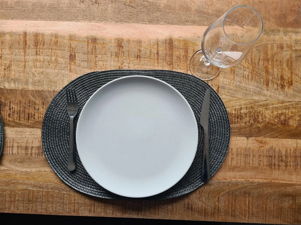 Merkloos EVER HOME Placemats- 4 STUKS - Ovaal - Placemat - Donkergrijs - 45x30cm 5 Merkloos EVER HOME Placemats- 4 STUKS - Ovaal - Placemat - Donkergrijs - 45x30cm - Afbeelding 3