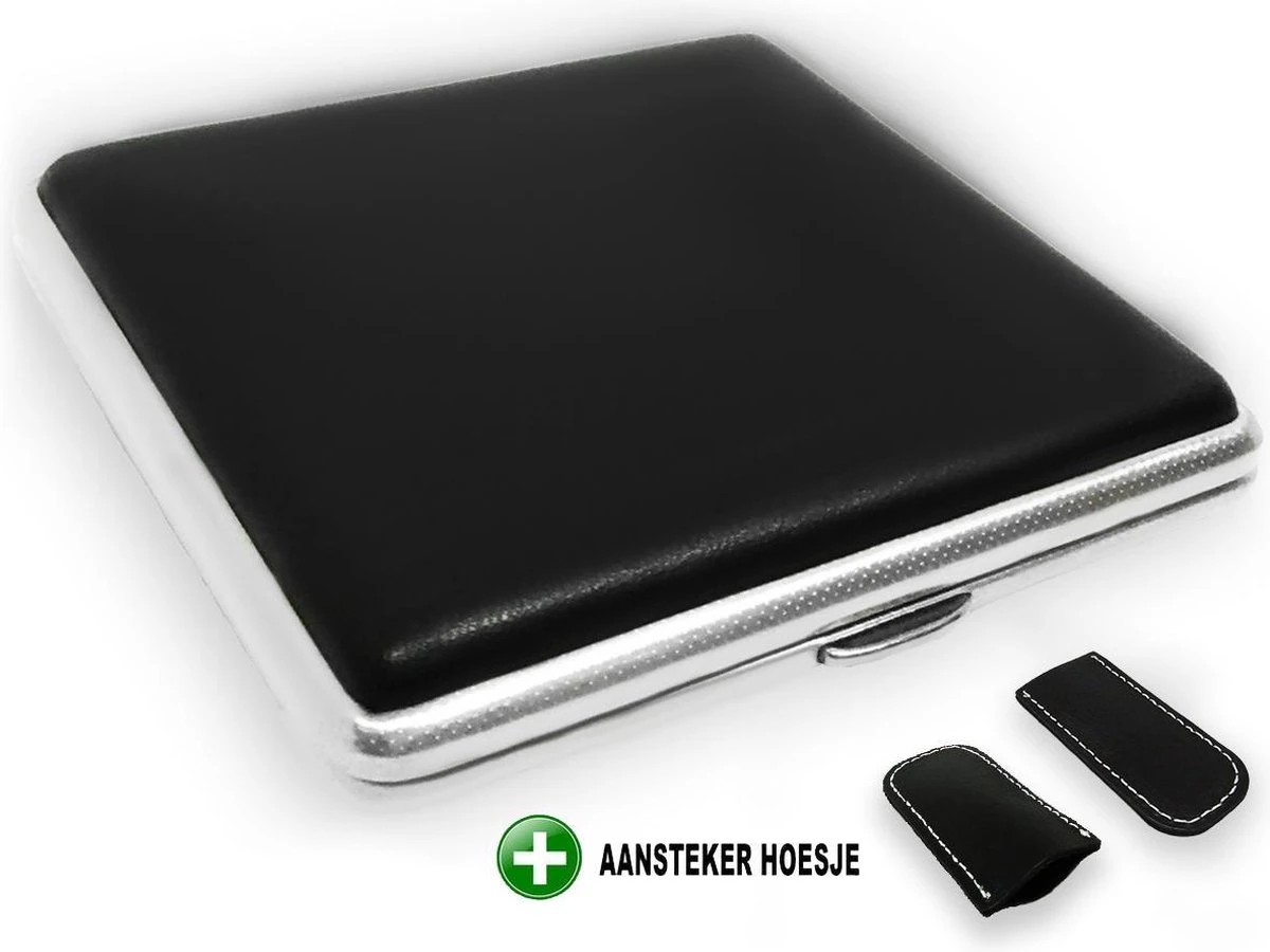 EYSLife Sigaretten Doosje + Aansteker Hoesje - Met Veerkrachige Houders - 20 Sigaretten - Leder - Extra Stevig - Roestvrij - Sigarettenhouder - Box / Opbergdoosje 3 EYSLife Sigaretten Doosje + Aansteker Hoesje - Met Veerkrachige Houders - 20 Sigaretten - Leder - Extra Stevig - Roestvrij - Sigarettenhouder - Box / Opbergdoosje