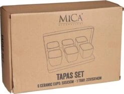 Mica Decorations - Luxe Tapas Set - 6 Zwarte Tapas Schaaltjes Op Houten Tapasplank - Servies - Borrelplank Olijfhout -Skimask 1200x902 8