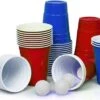 Merkloos Beerpong - 50 Stuk(s) Blue Cups & Red Cups Inc. 3 Ballen - Beerpong Drankspel - Plastic Bekers -Skimask 1200x907 3