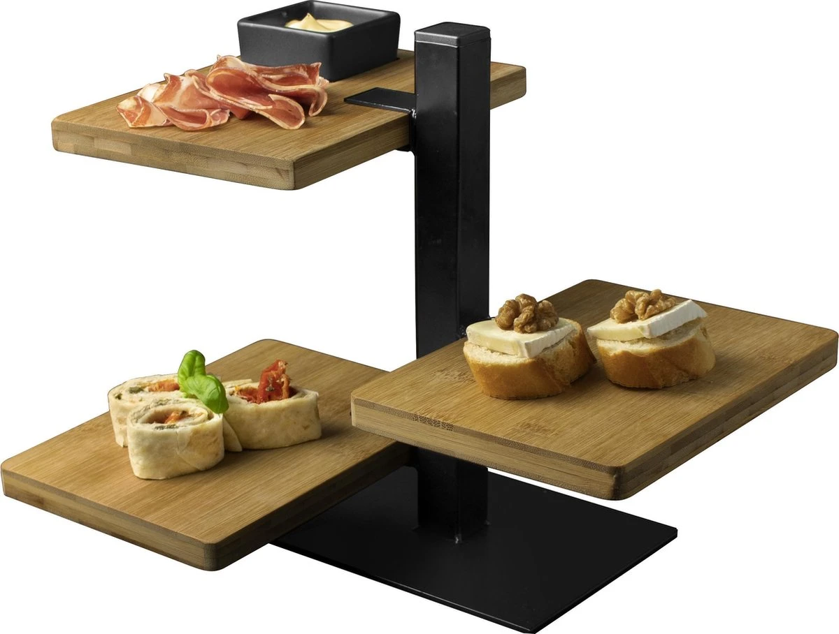 Gusta Serveertoren - 3 Bamboe Planken 11 Gusta Serveertoren - 3 Bamboe Planken - Afbeelding 9