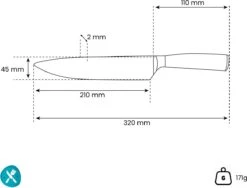 Shinrai Japan - Japans Koksmes 20 Cm - Koksmes - RVS Staal Mes - Hammered RVS - Met Luxe Geschenkdoos -Skimask 1200x915