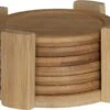 Set Van 6x Ronde Onderzetters Voor Glazen D10 Cm Bamboe