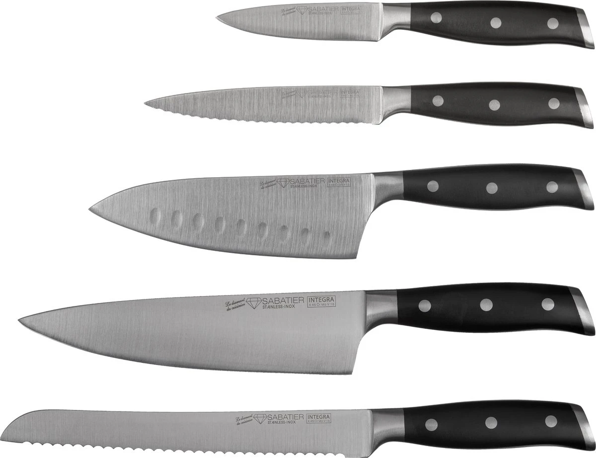 Diamant Sabatier Integra Messenblok - 5-delig - RVS/POM - Eikenhout 8 Diamant Sabatier Integra Messenblok - 5-delig - RVS/POM - Eikenhout - Afbeelding 6