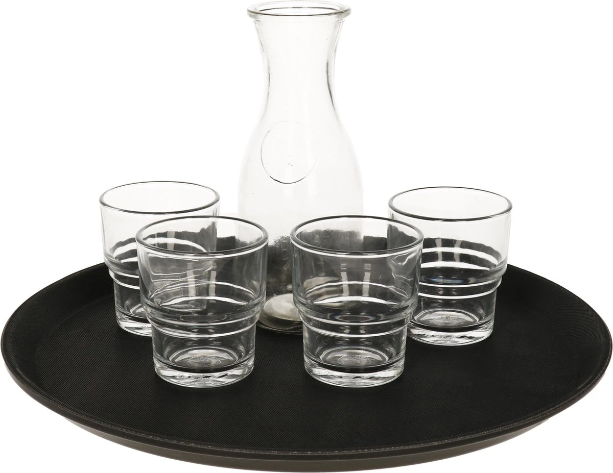 Merkloos 2x Zwarte Horeca Dienbladen Met Anti-slip Laag Rond 35 Cm - Dienbladen 5 Merkloos 2x Zwarte Horeca Dienbladen Met Anti-slip Laag Rond 35 Cm - Dienbladen - Afbeelding 3