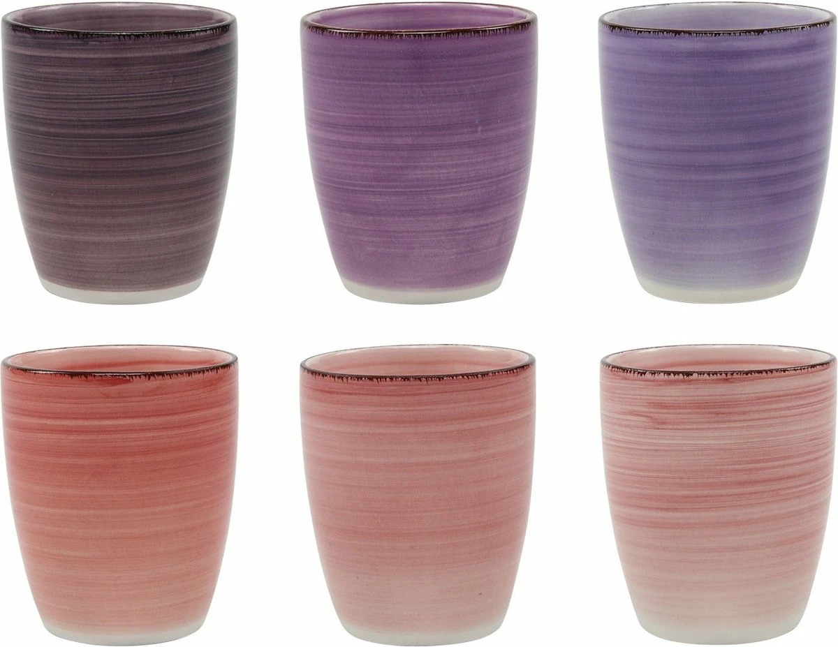 Tavola - Koffiemokken - Zonder Oor - Kleurrijk - Aardewerk - 160Ml - 6 Stuks - Ibizia 6 Tavola - Koffiemokken - Zonder Oor - Kleurrijk - Aardewerk - 160Ml - 6 Stuks - Ibizia - Afbeelding 4