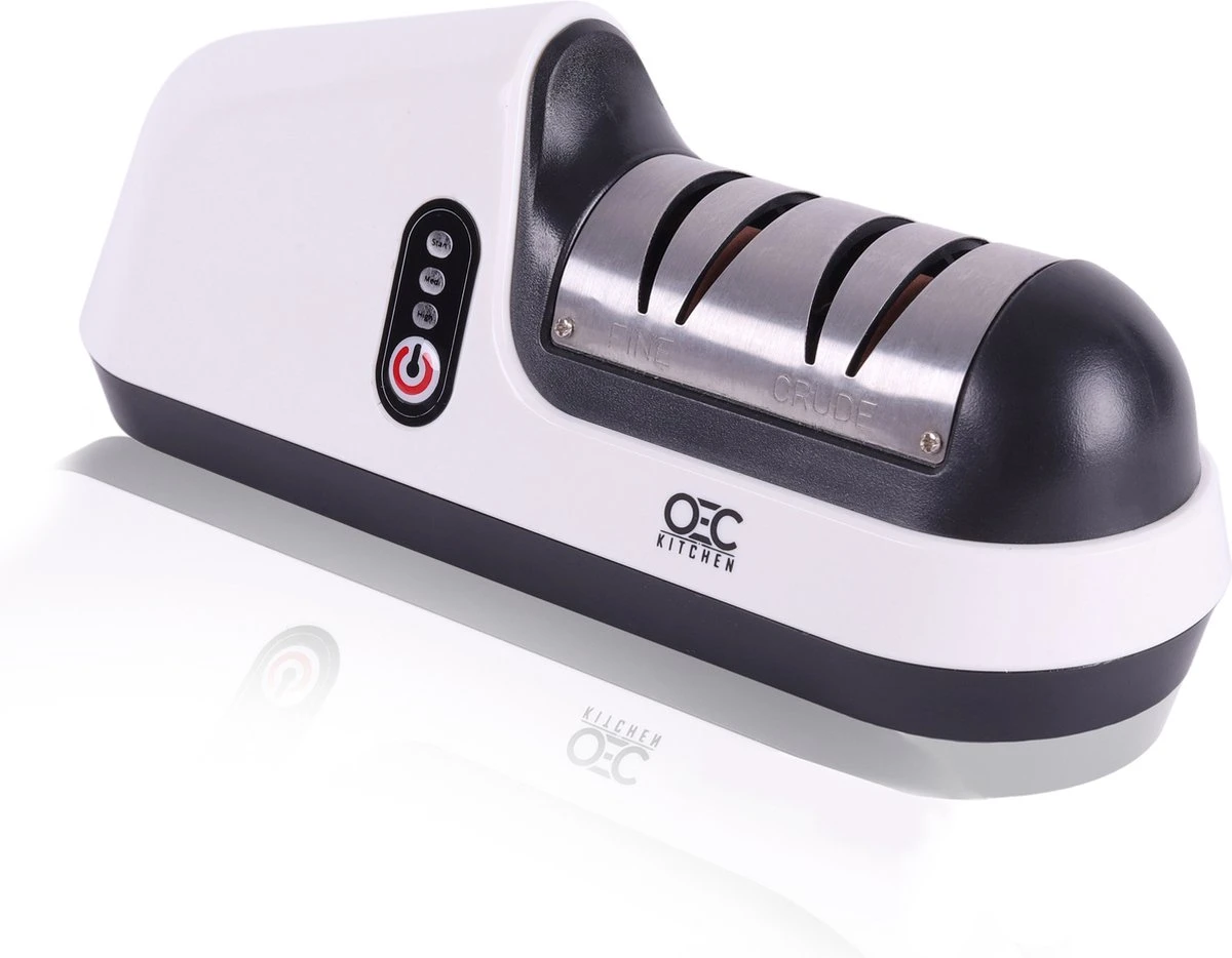 OEC Kitchen Elektrische Messenslijper B201 - Slijper Met 3 Snelheidsstanden - 2 Fasen - Anti Slip – Wit 3 OEC Kitchen Elektrische Messenslijper B201 - Slijper Met 3 Snelheidsstanden - 2 Fasen - Anti Slip – Wit