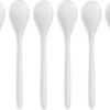 12x Eierlepeltjes Wit Kunststof 13 Cm - Keukengerei - Keukenbenodigdheden - Bestek - Lepels/lepeltjes Voor Koffie/thee/dessert/eieren -Skimask 1200x937 2