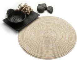 Merkloos Placemat - 2 Stuks - Placemat Rond - Placemats Rond Gevlochten - Tafelonderzetter - Tafel Onderleggers - Onderleggers Placemat - Placemat 30 Cm -Skimask 1200x938 5