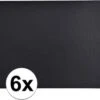 Merkloos 6x Placemats Van Zwart Leer 43 X 30 Cm -Skimask 1200x945 7