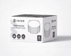 Sincer Keramische Onderzetters Voor Glazen Met Houder – Set Van 6 Zwarte Keramische/Marmeren Onderleggers –Luxe/Modern Design - Premium Kwaliteit – Kurken Antislip Onderkant – Hittebestendig – Zeer Absorberend – Rond – Duurzaam/Milieuvriendelijk -Skimask 1200x949 8