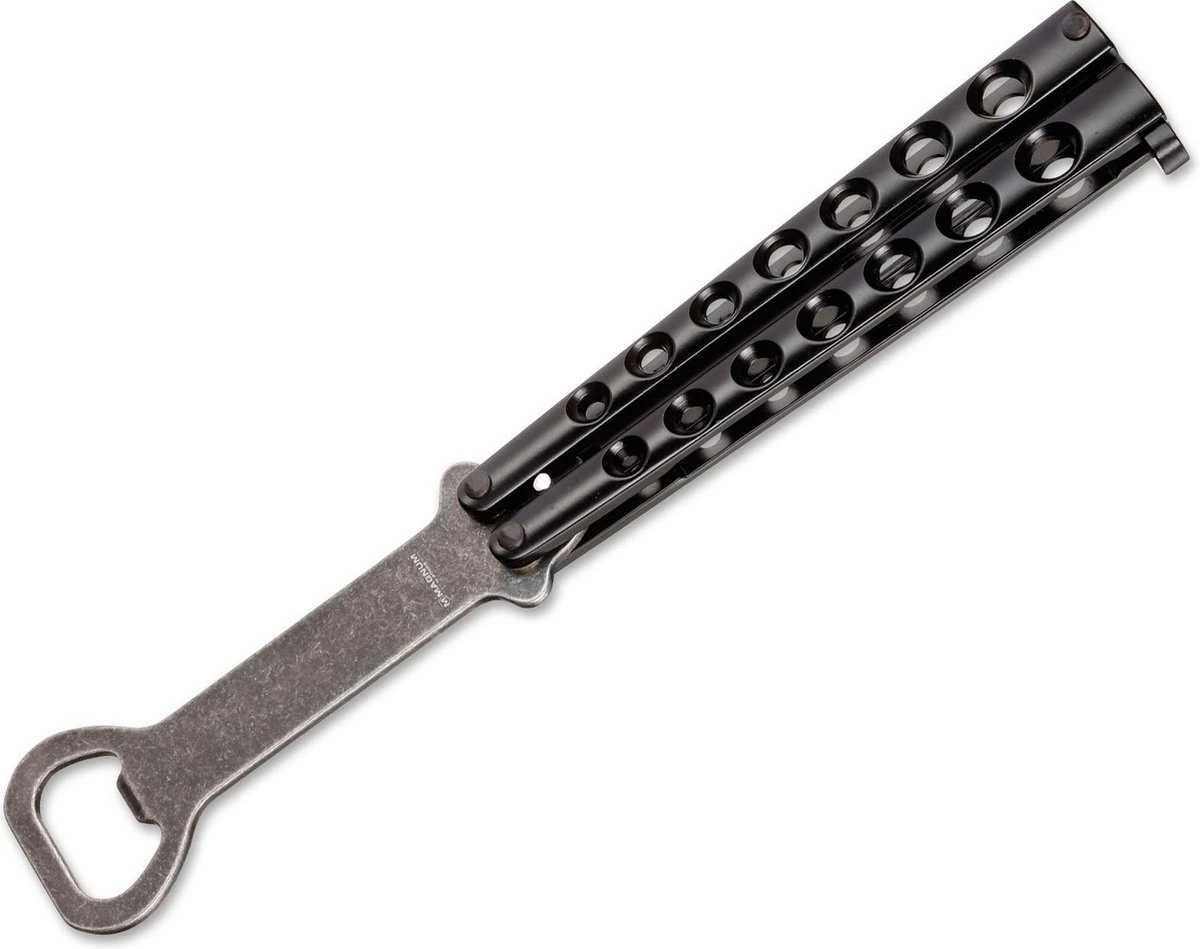 Boker Magnum Flesopener - Balisong - Zwart 5 Boker Magnum Flesopener - Balisong - Zwart - Afbeelding 3