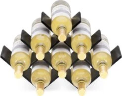 Navaris Bamboe Wijnrek 8 Sleuven - Houten Wijnstandaard Voor Het Organiseren En Bewaren Van Flessen - Zwart -Skimask 1200x952 4