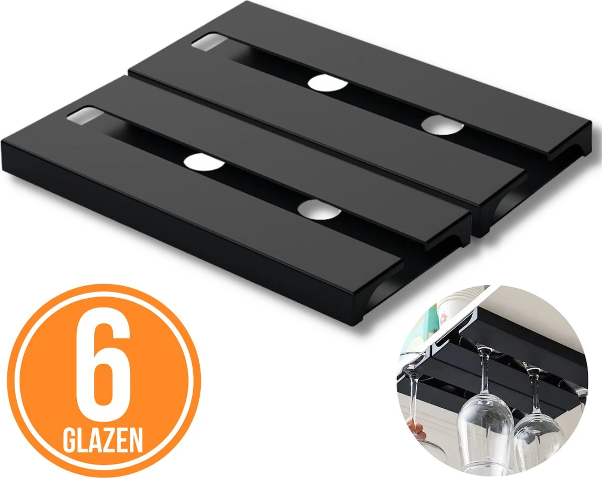 Keufens Wijnglazenhouder Matzwart | Voor 6 Wijnglazen | Wijnrek Hangend | Glazenrek | Wijnglazenrek | Glasophangrek | Wijnglasrek | Ophangrek Glazen | Bar Accessoires 3 Keufens Wijnglazenhouder Matzwart | Voor 6 Wijnglazen | Wijnrek Hangend | Glazenrek | Wijnglazenrek | Glasophangrek | Wijnglasrek | Ophangrek Glazen | Bar Accessoires