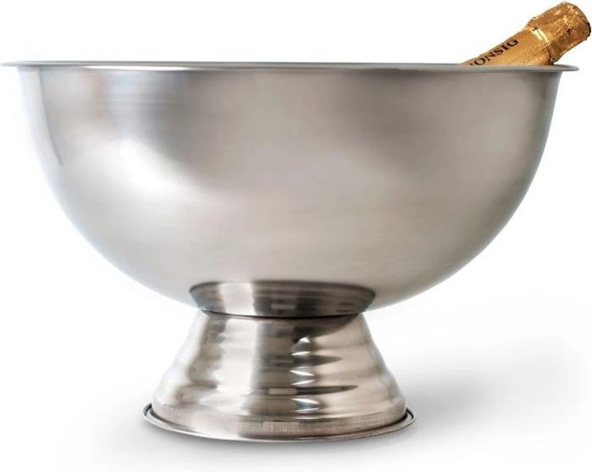 Excellent Houseware Champagnekoeler/schaal Op Voet - RVS - 39 X 24 Cm 7 Excellent Houseware Champagnekoeler/schaal Op Voet - RVS - 39 X 24 Cm - Afbeelding 5