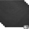 Placemat - Placemats Kunststof - Leer - Lederlook - Zwart - Grijs - 45x30 Cm - 6 Stuks - Hittebestendig - Anti-Slip - Onderlegger - Afneembaar -Skimask 1200x957 10