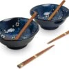 EDO JAPAN - RAMEN BOWL SET/6 2PERS HANA BLAUW O/22CM|H9CM -Skimask 1200x957 3
