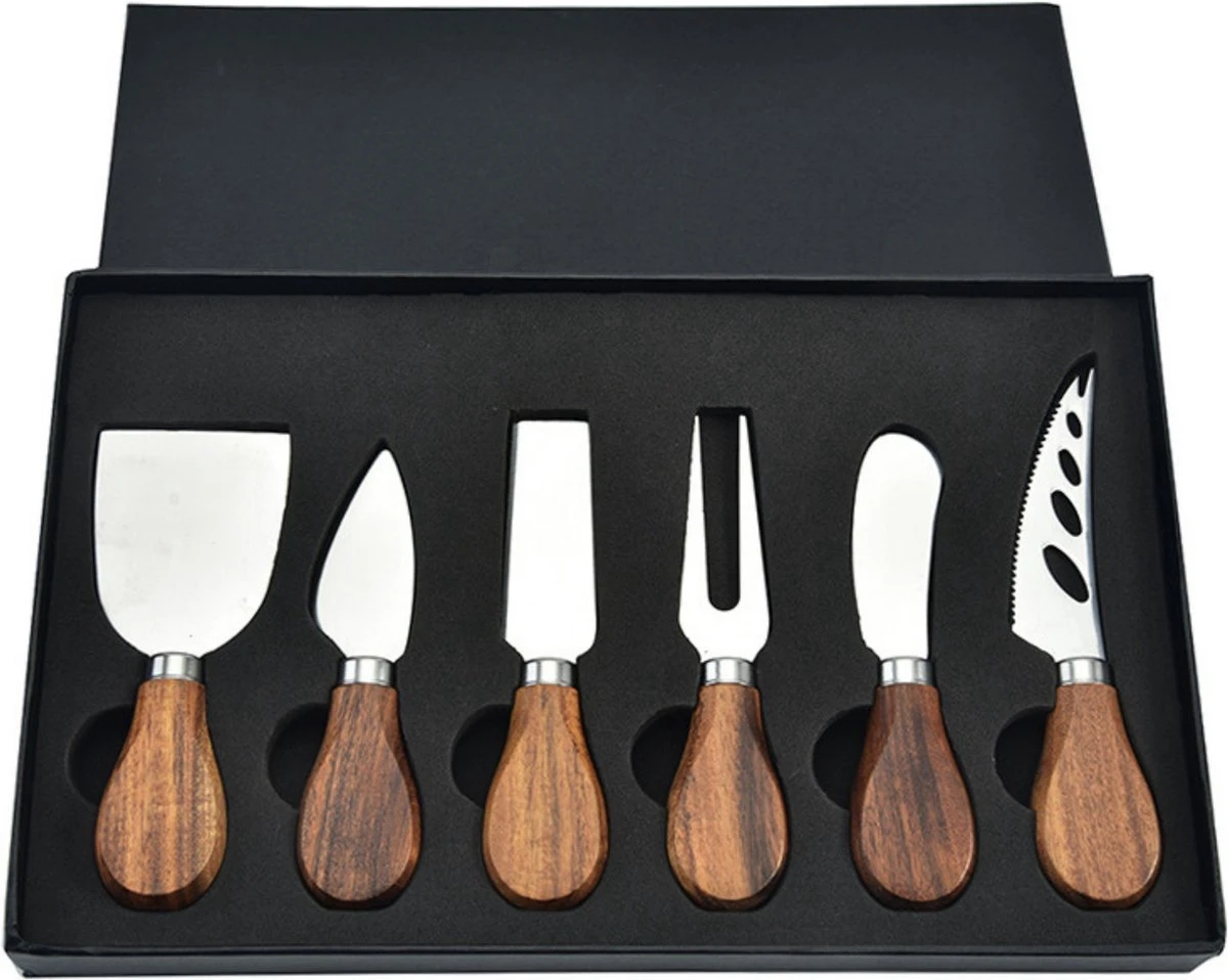 Merkloos Professionele Kaasmessen Set 6- Delig - Acacia Hout - Kaasplank - RVS - Kaasmes Met Houten Handvat - Kaasschaaf Voor Kaas - Restaurants - Cheese Lovers 3 Merkloos Professionele Kaasmessen Set 6- Delig - Acacia Hout - Kaasplank - RVS - Kaasmes Met Houten Handvat - Kaasschaaf Voor Kaas - Restaurants - Cheese Lovers