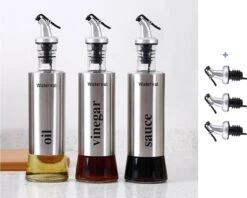 Waterval RVS Olijfoliefles Set Deluxe 500ML - Olieflessen Met Schenktuit – 3 Olijfolie Flessen - Olie Fles Glas - Cadeautip 14 Waterval RVS Olijfoliefles Set Deluxe 500ML - Olieflessen Met Schenktuit – 3 Olijfolie Flessen - Olie Fles Glas - Cadeautip -Skimask 1200x961 11