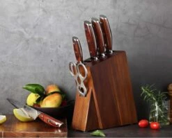 Luxe En Professionele 7-delige Keukenmessen-set Van Damascus Staal (67 Lagen, VG10) En Rozenhouten Handgrepen - Xinzuo B27 Yi Series -Skimask 1200x966 1