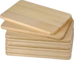 Merkloos 10x Houten Ontbijtplankjes/snijplankjes Set 21,5 X 13,5 Cm - 21,5 X 13,5 X 1 Cm - Snijplanken