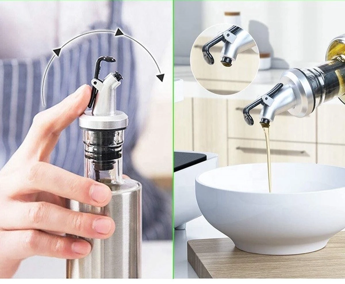 Waterval RVS Olijfoliefles Set Deluxe 500ML - Olieflessen Met Schenktuit – 3 Olijfolie Flessen - Olie Fles Glas - Cadeautip 13 Waterval RVS Olijfoliefles Set Deluxe 500ML - Olieflessen Met Schenktuit – 3 Olijfolie Flessen - Olie Fles Glas - Cadeautip - Afbeelding 11