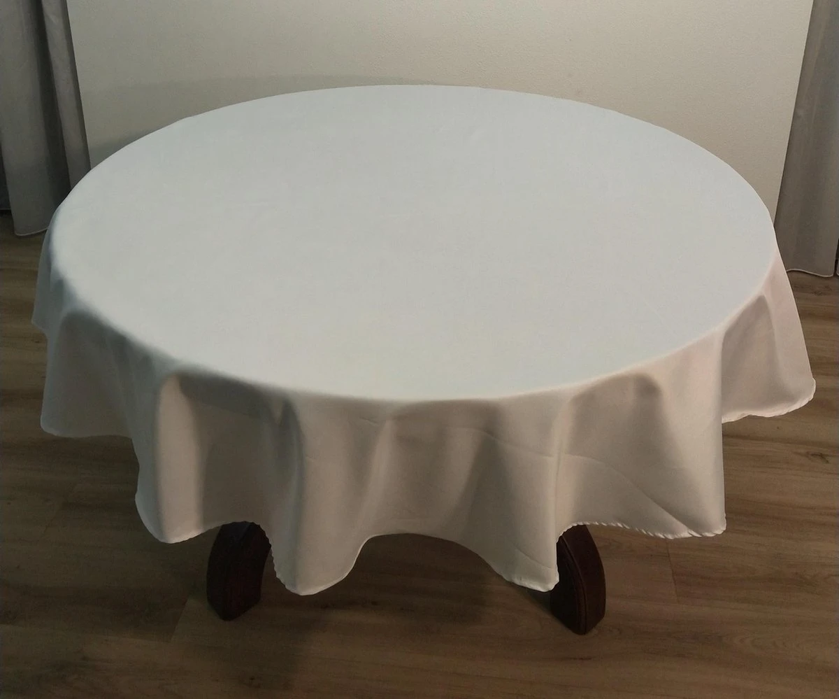 Tafelkleed 180 Cm-Rond/Wit 3 Tafelkleed 180 Cm-Rond/Wit