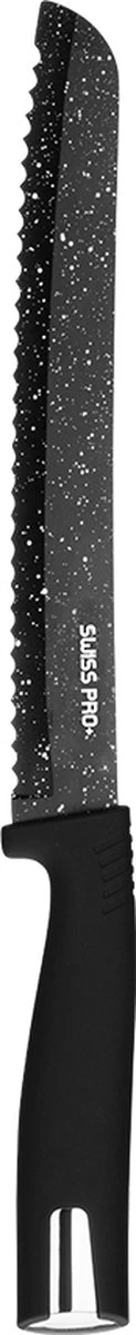 Swiss Pro+ - SP-KSBLK-S - 8-delige Keukenmessenset Met Standaard - Keramisch Messenset - RVS - Inclusief Messenblok - Zwart 5 Swiss Pro+ - SP-KSBLK-S - 8-delige Keukenmessenset Met Standaard - Keramisch Messenset - RVS - Inclusief Messenblok - Zwart - Afbeelding 3